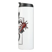 Black Cat Baseball Horror Halloween Thermosbecher (Nach rechts gedreht)