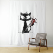 Black Cat Baseball Horror Halloween Wandteppich (Beispiel)
