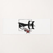 Black Cat Baseball Horror Halloween Yogamatte (Vorderseite (Horizontal))