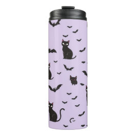 Black Cat & Bat Mischief Thermosbecher