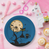 Black Cat, Bat und Owl Halloween Pappteller (Party)