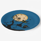 Black Cat, Bat und Owl Halloween Pappteller (Schrägansicht)