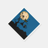 Black Cat, Bat und Owl Halloween Serviette (Ecke)