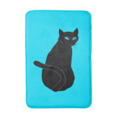Black Cat Bath Mat - Custom Colors - Blue Eyes Badematte (Vorderseite Vertikal)