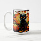Black Cat Bats Pumpkins Whimsical Personalized Kaffeetasse (Links)