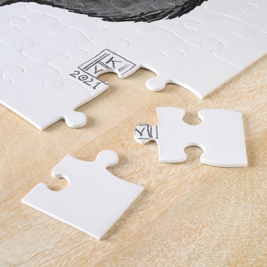 Black Cat Behind Pumpkin Puzzle (Seite)