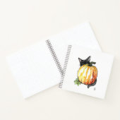 Black Cat Behind Pumpkin Spiral Notebook Notizblock (Innenseite)