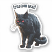 Black Cat - Benutzerdefinierter Text und Vinyl-Sti Aufkleber (Vorderseite)