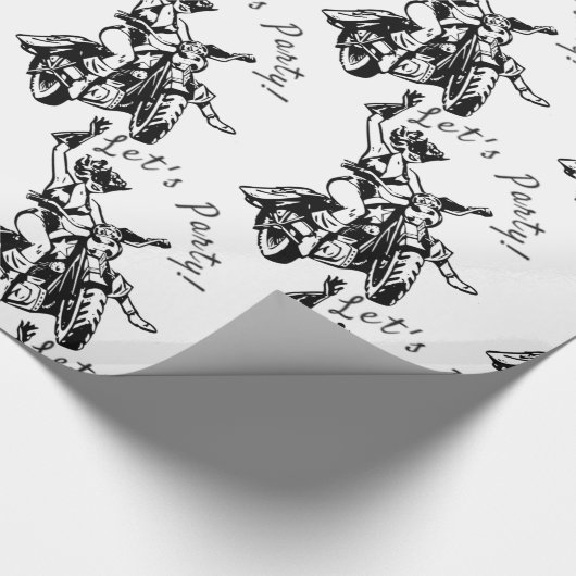 Black Cat Biker Babe Thunder_Cove Geschenkpapier (Ecke)