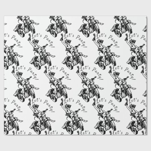 Black Cat Biker Babe Thunder_Cove Geschenkpapier (Flach)