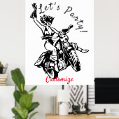 Black Cat Biker Babe Thunder_Cove Poster (Heimbüro)