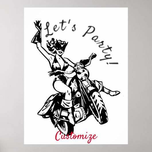 Black Cat Biker Babe Thunder_Cove Poster (Vorne)