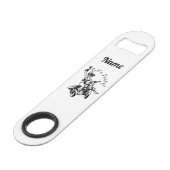 Black Cat Biker Babe Thunder_Cove Speed Flaschenöffner (Vorderseite Schrägansicht)