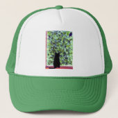 Black Cat Bird Watching! Niedlich Kitty Truckerkappe (Vorderseite)