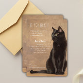 Black Cat Birthday Einladung