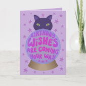 Black Cat Birthday Fortune Karte (Vorderseite)