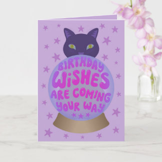 Black Cat Birthday Fortune Karte
