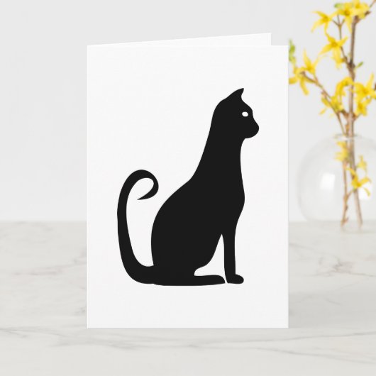 Black Cat Birthday Karte (Gelbe Blume)