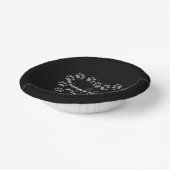 Black Cat Birthday Paw Print Heart Paper Bowles Pappteller (Gewinkelt)
