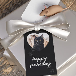 Black Cat Birthday Pet Foto Geschenk-Tag Geschenkanhänger
