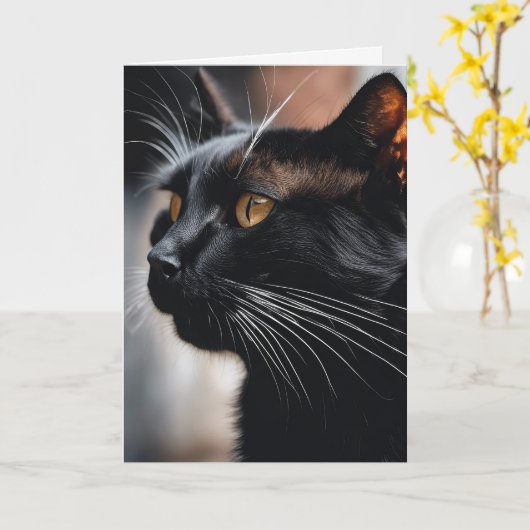 Black Cat Birthday Spaß Karte (Gelbe Blume)