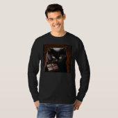 Black Cat Biting Chocolate T-Shirt (Vorne ganz)