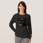 Black Cat Biting Chocolate T-Shirt (Vorne ganz)