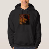 Black Cat Biting Pizza Hoodie (Vorderseite)