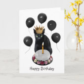Black Cat Black Balloons Geburtstagkarte Karte (Gelbe Blume)