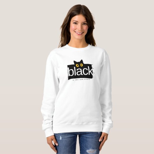 Black Cat 'Black is the New Black' Funny T-Shirt Sweatshirt (Vorne ganz)