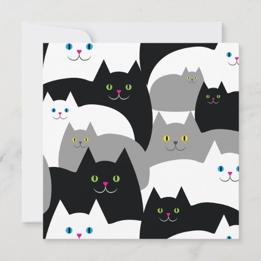 Black Cat Black Krawatte Funny Birthday Party lädt Einladung (Rückseite)