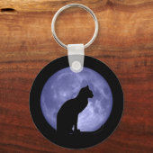 Black Cat Blue Moon Schlüsselanhänger (Vorderseite)