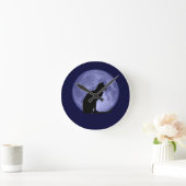 Black Cat Blue Moon Uhr (Zuhause)