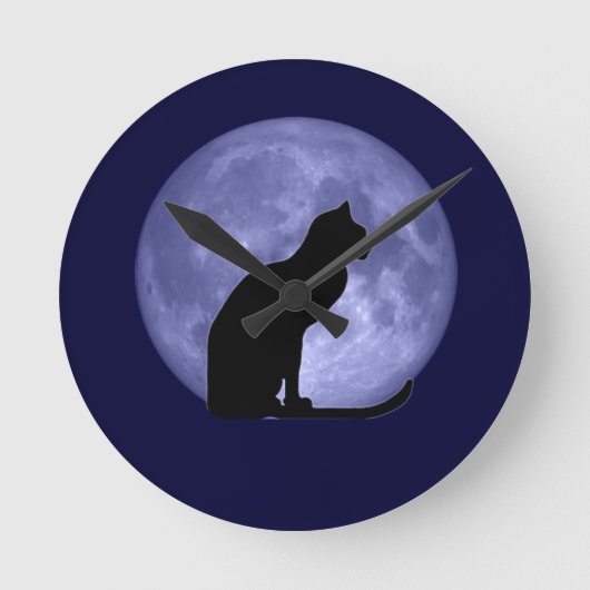 Black Cat Blue Moon Uhr (Vorderseite)