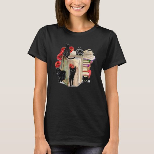 Black Cat Blume Books T-Shirt (Vorderseite)