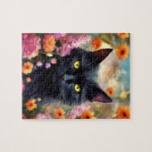 Black Cat Blume Garden Cat 736 Puzzle (Horizontal)