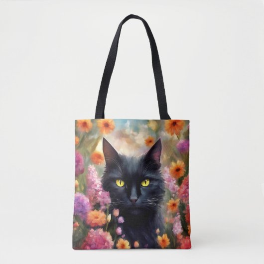 Black Cat Blume Garden Cat 736 Tasche (Vorderseite)