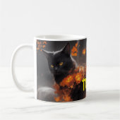 Black Cat Blume Magie Alltagshalbum Kaffeetasse (Links)