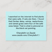 Black Cat Blume Pflanze Katzen können Bus essen. K Visitenkarte (Rückseite)