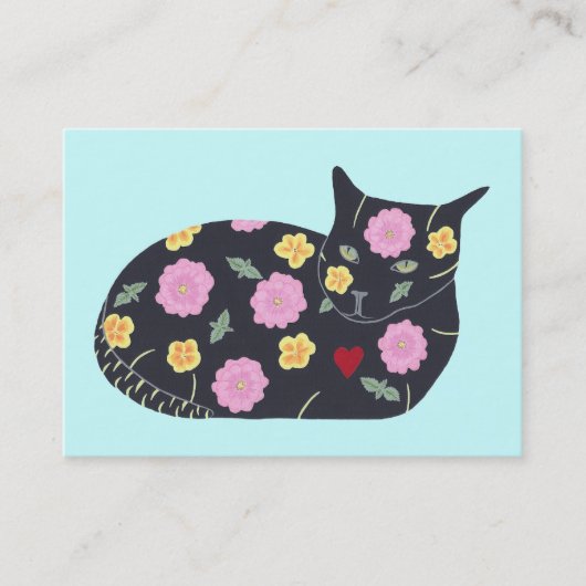 Black Cat Blume Pflanze Katzen können Bus essen. K Visitenkarte (Vorderseite)