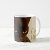 Black Cat Boho Stil Kaffeetasse (VorderseiteRechts)