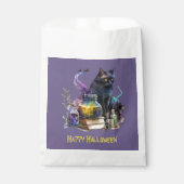 Black Cat Books and Potions Happy Halloween Geschenktütchen (Vorderseite)