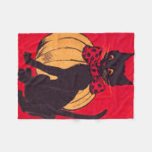 Black Cat Bowtie Pumpkin Vintag Fleecedecke (Vorderseite (Horizontal))