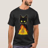 Black Cat Burning A Christmas Tree Funny Anti Chri T-Shirt (Vorderseite)
