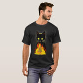 Black Cat Burning A Christmas Tree Funny Anti Chri T-Shirt (Vorne ganz)