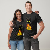 Black Cat Burning A Christmas Tree Funny Anti Chri T-Shirt (Unisex)