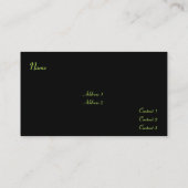 Black Cat Business Card Visitenkarte (Rückseite)