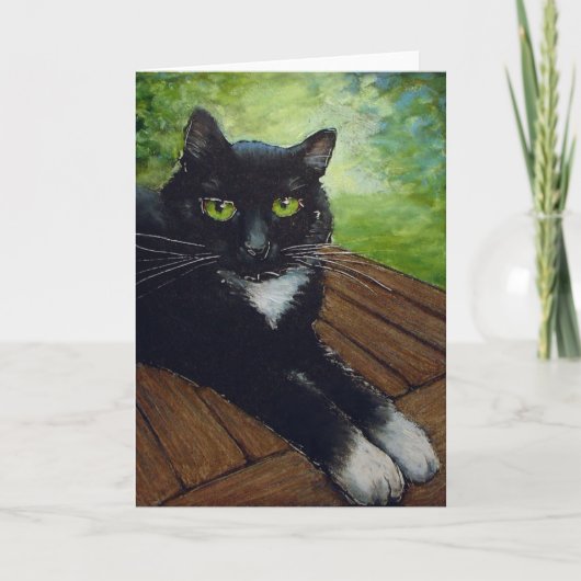 Black Cat - by Lora Shelley Karte (Vorderseite)