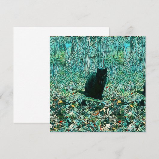 Black Cat Card Einladung (Vorne/Hinten)