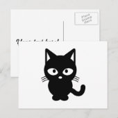 Black Cat Cartoon Postkarte (Vorne/Hinten)